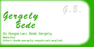 gergely bede business card